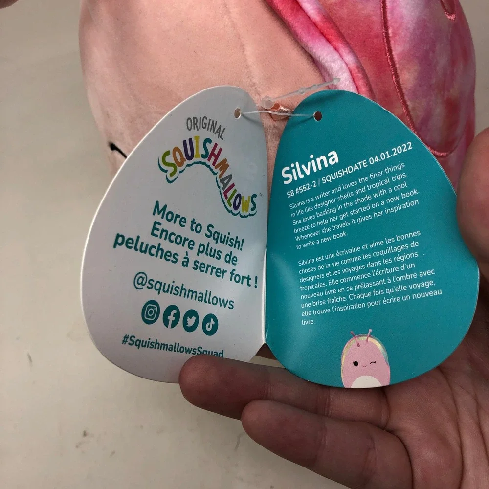 Squishmallows Silvina Michiel Swerl Snail Plush Bundle Pink Blue Purple Tie‎ Dye